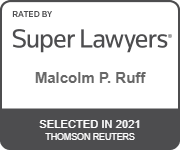 super lawyers 2021 badge for malcolm ruff
