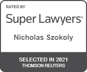 super lawyers 2021 badge for nicholas szokoly