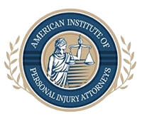 A badge denoting Murphy Falcon Murphy as 10 best law firms bey the American Institute of Personal Injury Attorneys