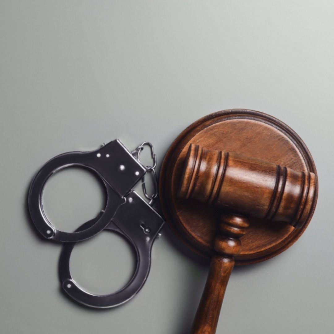 Handcuffs and gavel