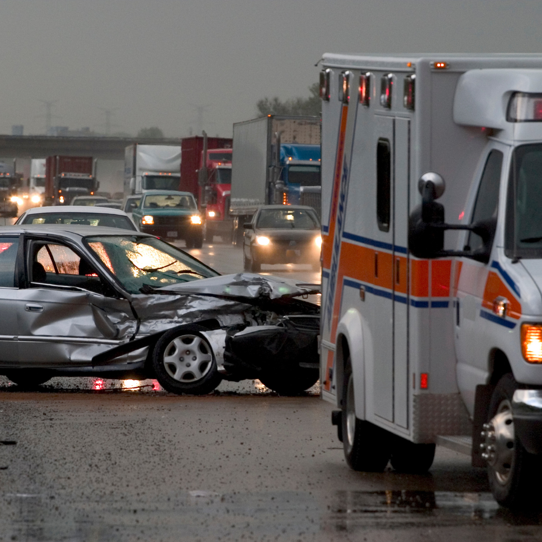 paramedics at the scene of a car accident