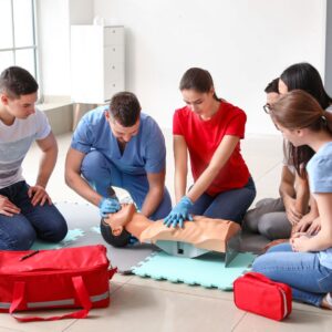 Parents in a CPR course.