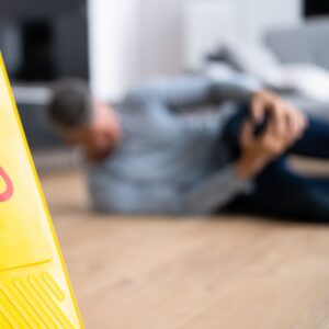 Someone injured after slipping and falling.