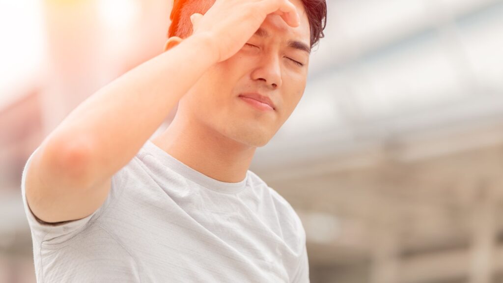 A man suffering from heat stroke.