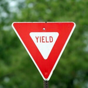 A yield sign.