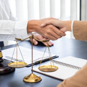 hand shake with legal representative