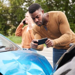 taking photographs of car accident