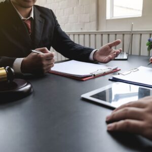 attorney and client in a meeting