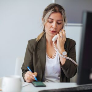 photo of woman on phone