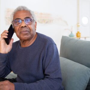 photo of man on phone