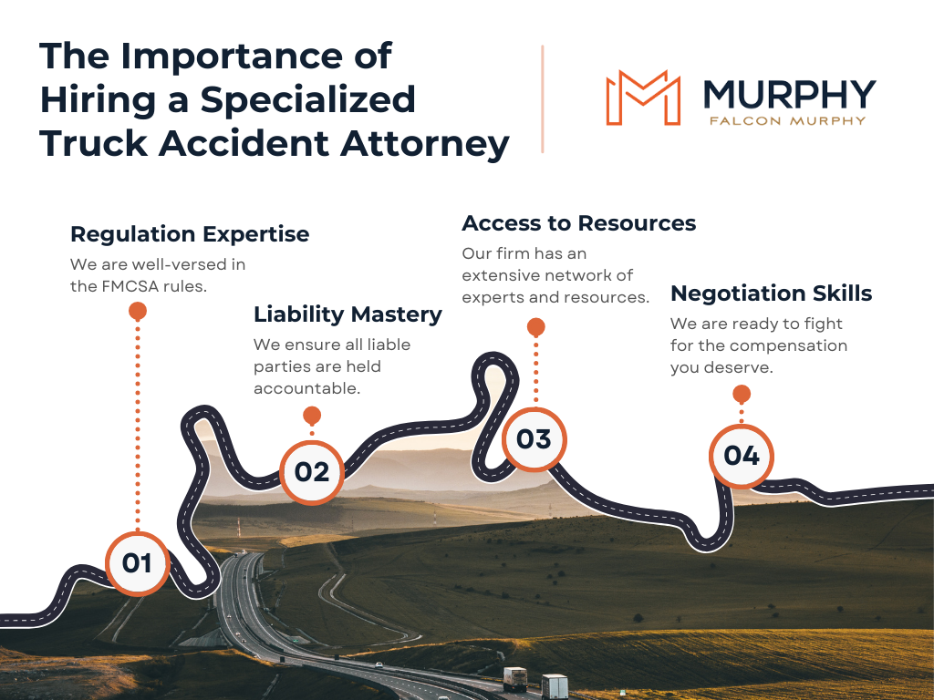 The Importance of Hiring a Specialized Truck Accident Attorney infographic