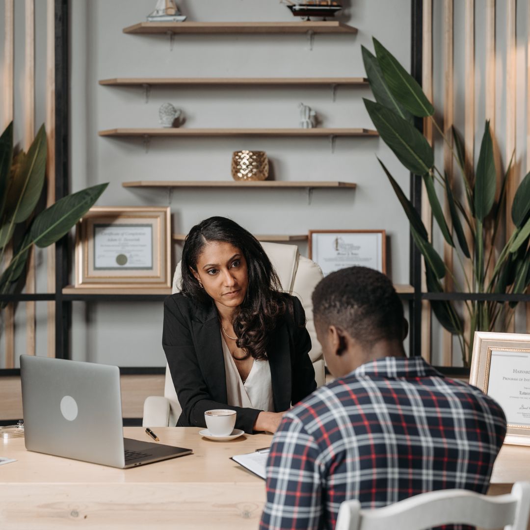 A lawyer and a client