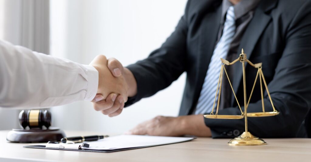 Lawyers shaking hands