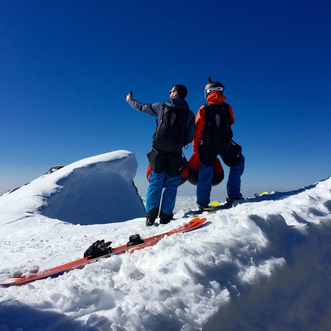 skiing selfie
