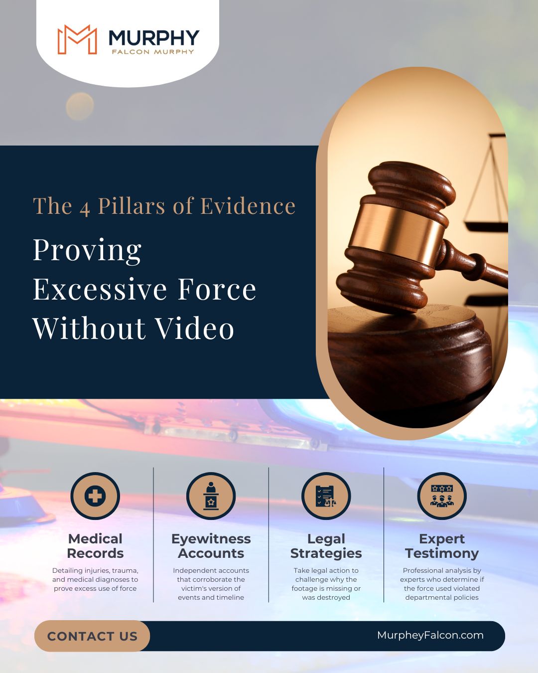 The 4 Pillars of Evidence: Proving Excessive Force Without Video infographic