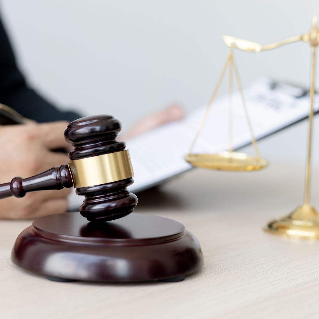 scales of justice and gavel