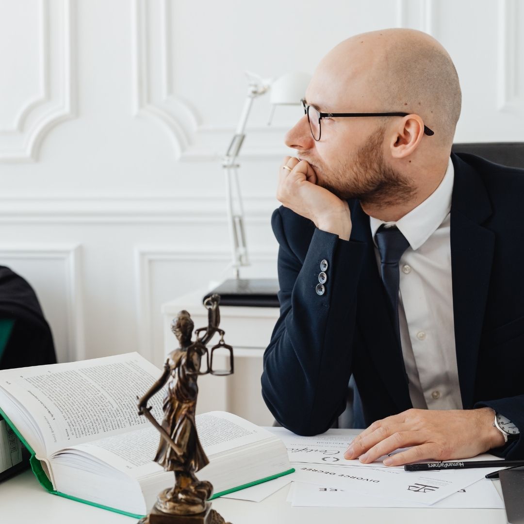 lawyer with law books
