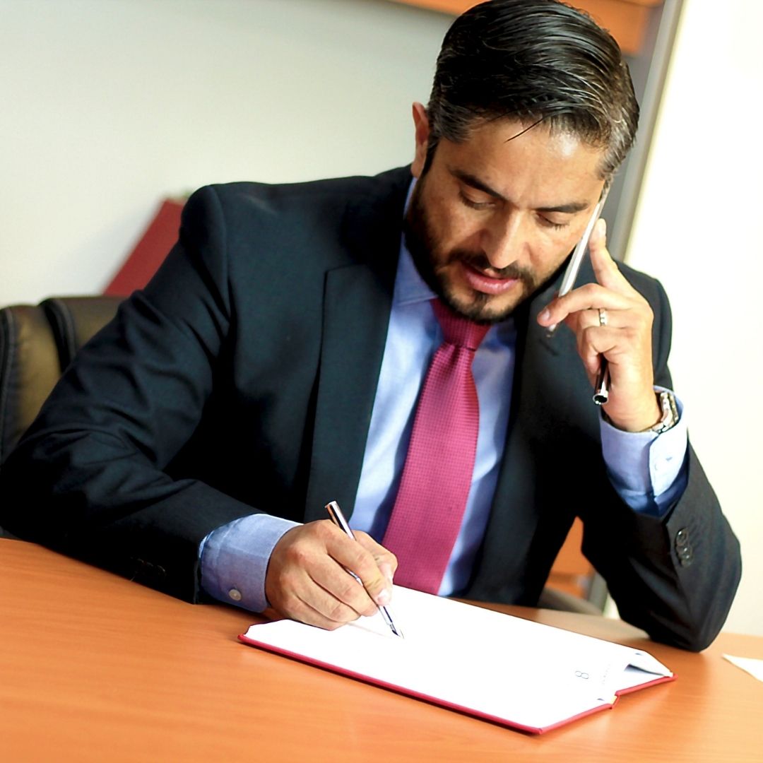 lawyer on phone