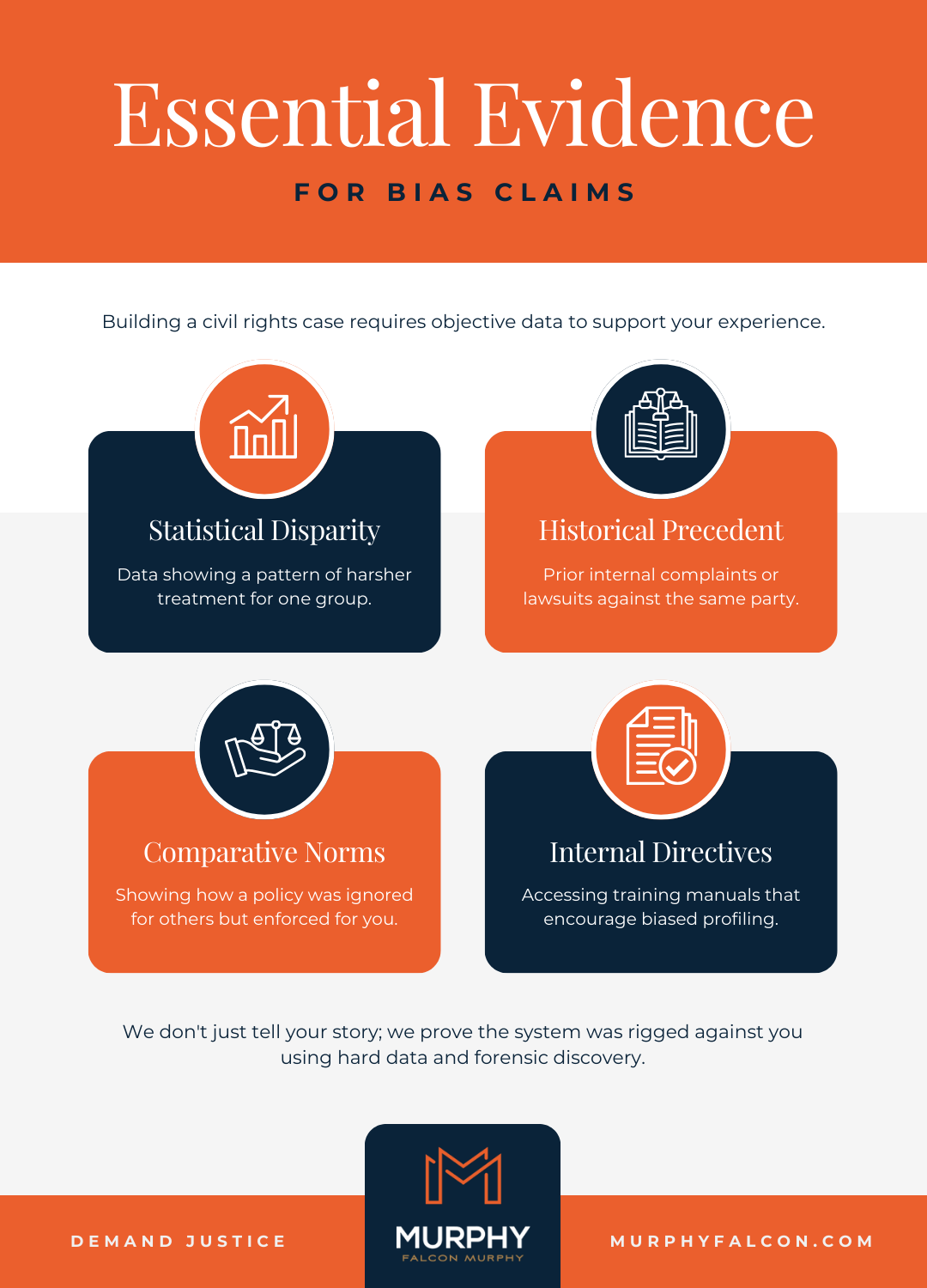Essential evidence for bias claims infographic