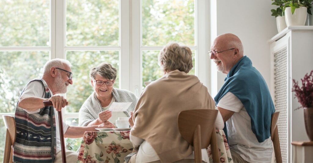 older people together at a nursing home
