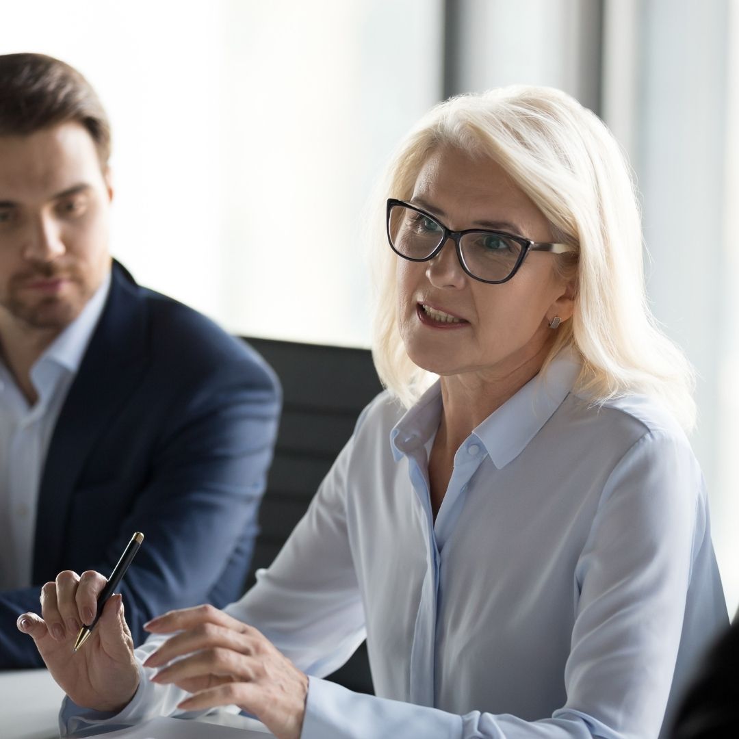 business woman at a meeting
