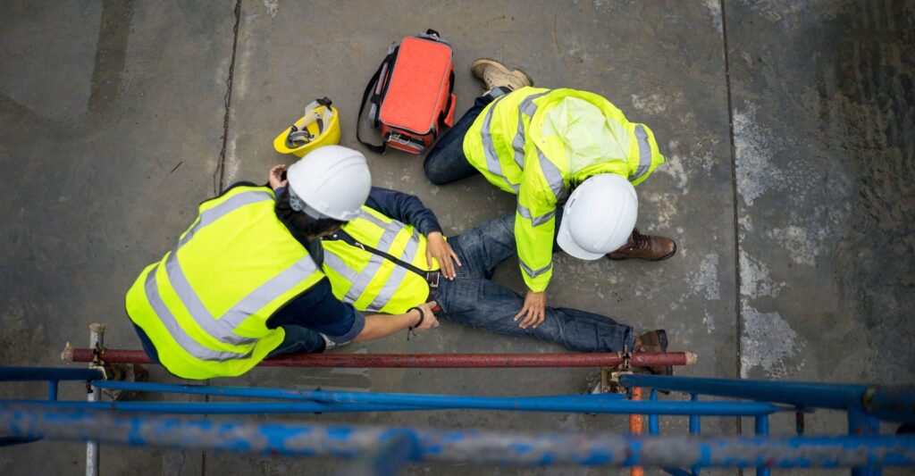 man injured at construction site