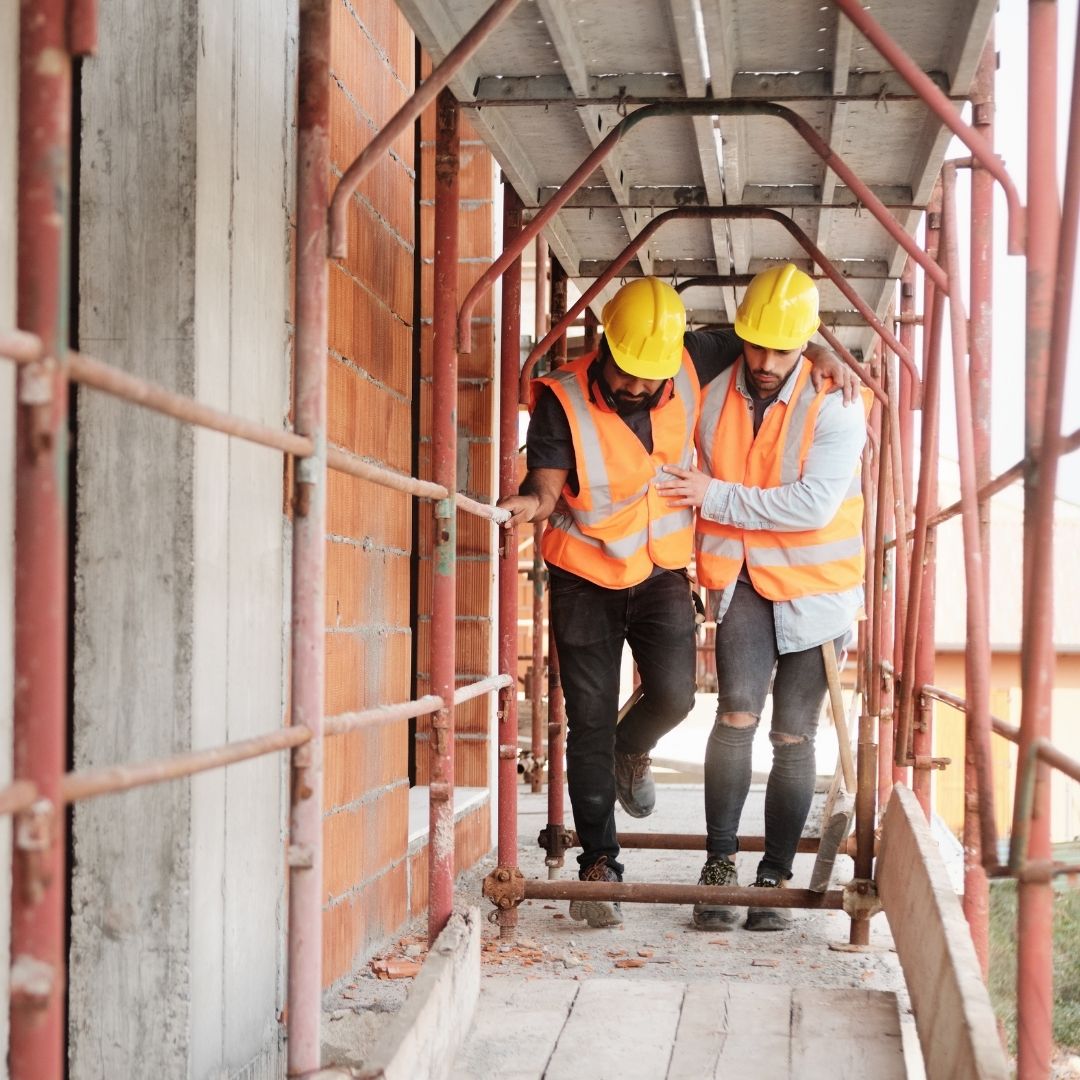 man injured at a construction site