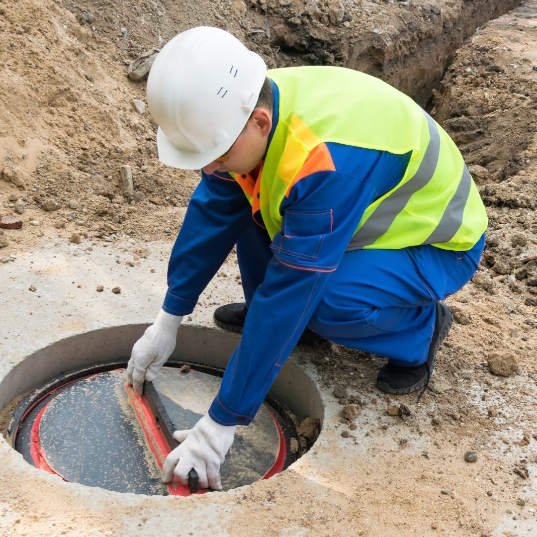 man working at a construction site