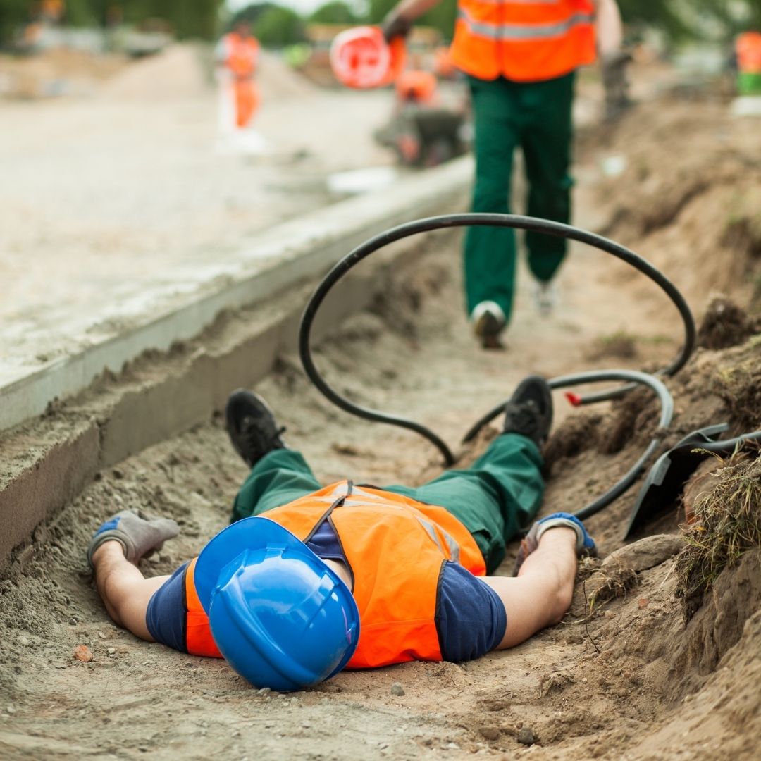 man injured at construction site