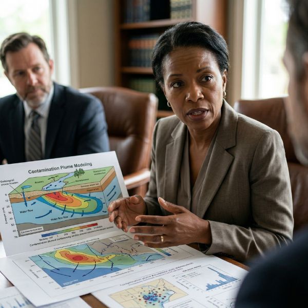 woman explaining charts