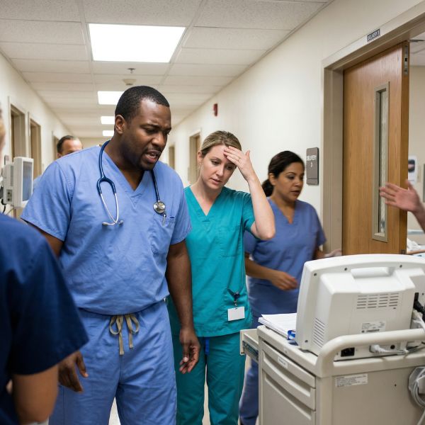 puzzled doctors in hospital