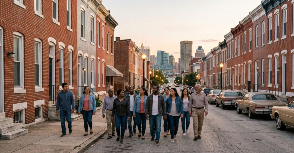 people on baltimore street