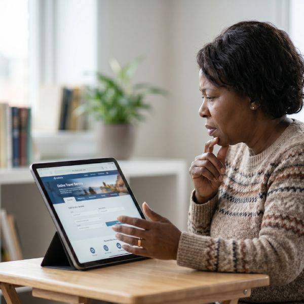 woman on ipad