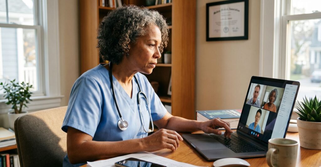 doctor on telehealth call