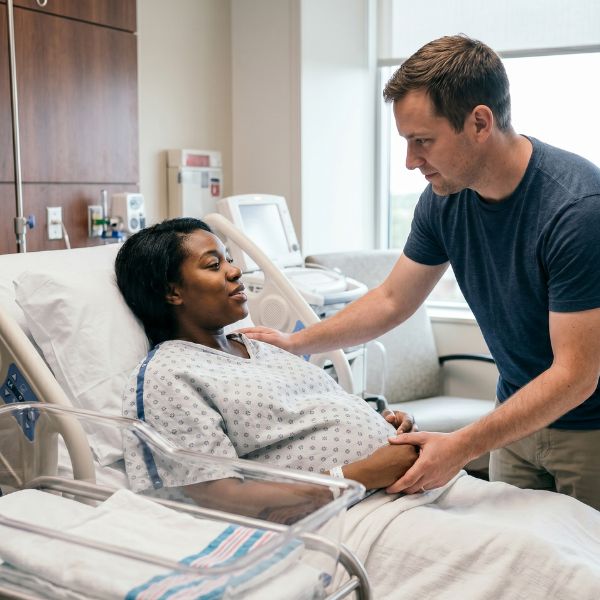 pregnant woman and husband