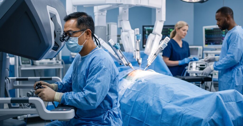 doctor performing robotic surgery