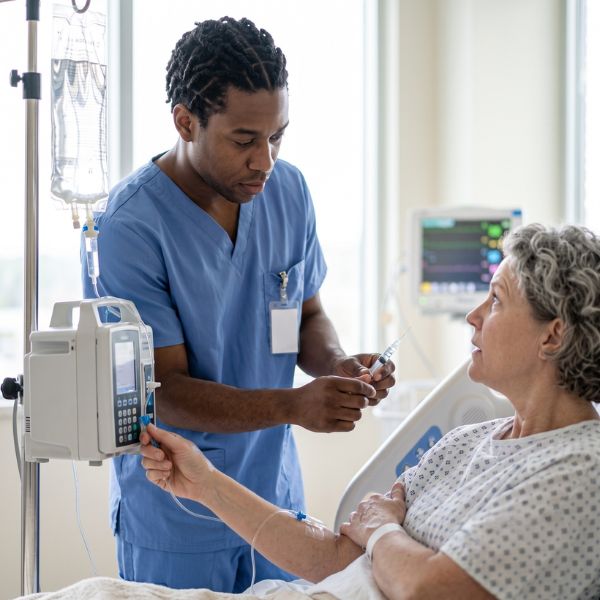 nurse and patient