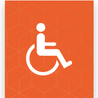 orange wheel chair icon
