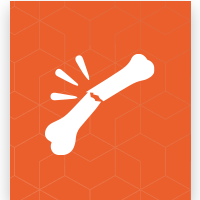orange broken bone icon